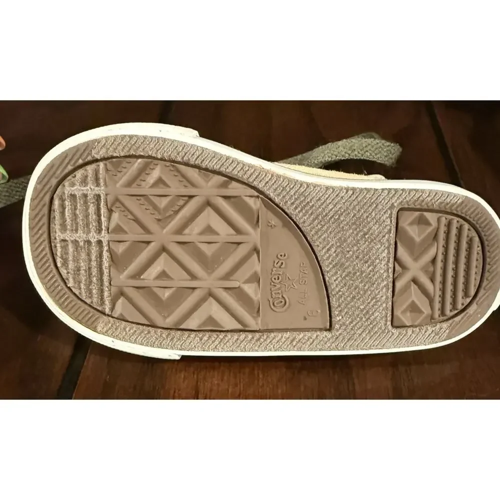 Converse Chuck Taylor All Star Kids High Top Canvas Sneakers Beige US 6